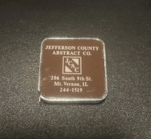 Advertising Tape Measure Brown Jefferson Abstract Co. Ill Mt Vernon Barlow USA - Picture 1 of 5