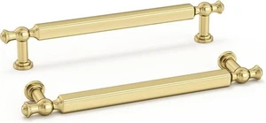 Haliwu 10er Pack Gebürstetes Gold Schrankgriffe, 5 Zoll (128 mm) Loch Mitte Schublade Hand - Bild 1 von 5