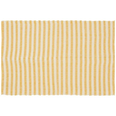 24" x 36" Yellow Stripe Outdoor Layering Rug - Image 1 of 4