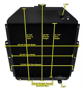 ER Champion 3 Row Black Finish Radiator for 1942-1947 Ford 1/2 Ton Pickup LS Eng - Bild 1 von 7