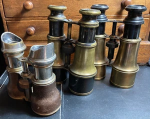 3X ANTIQUE/VINTAGE BINOCULARS FIELD GLASSES - Picture 1 of 9