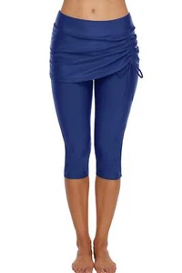Women Skirted Swim Capri High Waisted Skirt Swimming Leggings Rash Guard UV S... - Picture 1 of 6