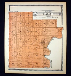 1909 Plat Map Jackson Township Riley County Kansas Original Color - Picture 1 of 6