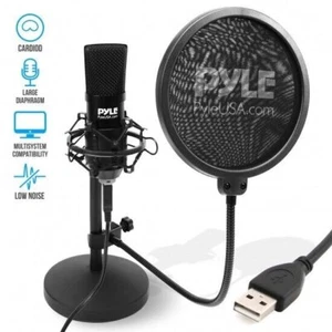 Pyle USB Audio Cardioid Condenser Mic w/Desktop Stand and Pop Filter PDMIKT120 - Picture 1 of 8