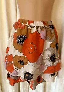 Anthropologie Odille Languid A-Line Layer Skirt Silk Floral Elastic Waist Size L - Picture 1 of 5