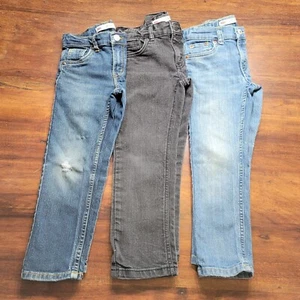 Lot Of 3 Levi's 511 Boy's Size 5 Skinny Fit Jeans Denim Blue Black - Picture 1 of 19