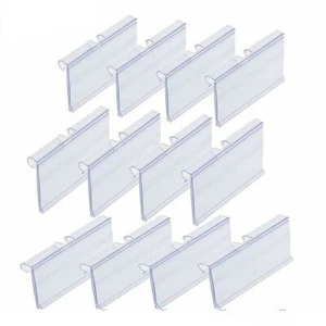 20 Pc 3" x 1-1/2" Clear Plastic Wire Shelving Label Holder With Sleeve Display - Picture 1 of 10