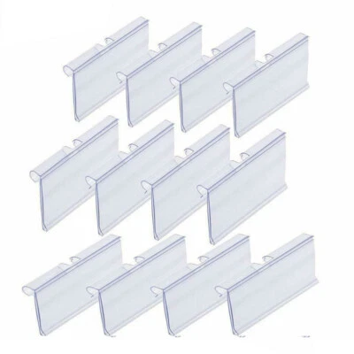 20 Pc 3" x 1-1/2" Clear Plastic Wire Shelving Label Holder With Sleeve Display - Image 1 of 4