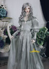 1/4 1/3 Uncle ID BJD Outfit Doll Clothes European Long Robe Full Dress Male Gray