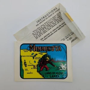 Vtg Travel Decal Water Transfer Tourist Souvenir Minnesota Land of 10,000 Lakes - Picture 1 of 5