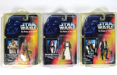 Star Wars POTF Luke Skywalker Dagobah Ben Kenobi Han Solo Lote de 3 Figuras 1995 Nuevo Foto 1 de 4