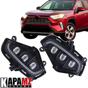 LED Fog Light DRL Daytime Running Lamp For Toyota RAV4 2019-2022 w/ Turn Signal - Picture 1 of 18