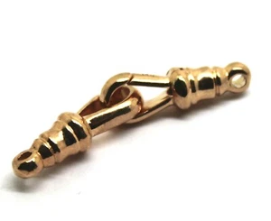 Genuine New 1 pair 9k 9ct 2 X Rose Gold Albert Swivel Clasp 19mm - Imagen 1 de 1
