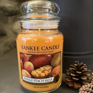 Yankee Candle Mango Peach Salsa Scented Large Jar 22 oz New Retired - Picture 1 of 3