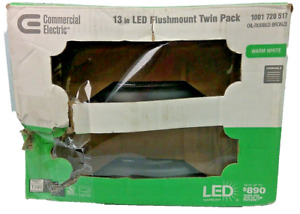 CE 13IN 180WATT Equivalent Oil-Rubbed Bronze Integrated LED Flush Mount (2PACK)