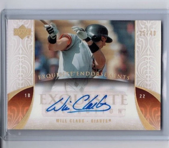 2006 Upper Deck Exquisite Collection Will Clark Endorsements Auto #'ed 25/40 - Image 1 of 1