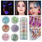 Mermaid Nails Sequins Glitter Thick Fluorescent Color Acrylic Nail Designs