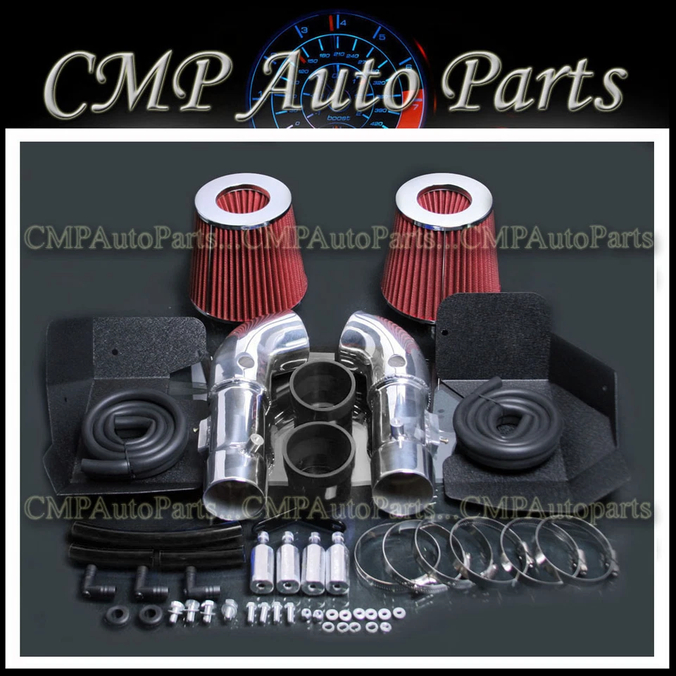 SISTEMAS KIT DE ENTRADA DE AR FRIO DUPLO PRETO VERMELHO AJUSTE 2008-2013 INFINITI G37 3.7 3.7L - Imagem 1 de 1