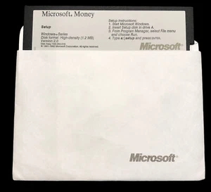 Floppy disk vintage Microsoft Money versione 2.0 5.25" - Foto 1 di 2