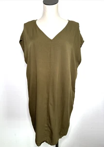 Old Navy Kleid Damen Größe L olivgrün Kaftan V-Ausschnitt Pullover - Bild 1 von 8