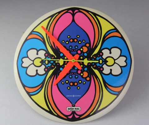 Vintage Peter Max GE Wall Clock DAISY REFLECTION - Works! Cover