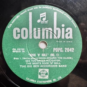 Rock N Roll 78 RPM Rare 10" Record The Big Ben Accordion Band POPC 2042 India EX - Imagen 1 de 5
