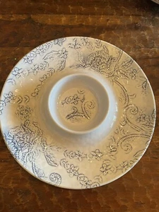 Sur La Table White & Blue Scrolls Melamine Chip Dip 15” Serving Tray - Picture 1 of 5
