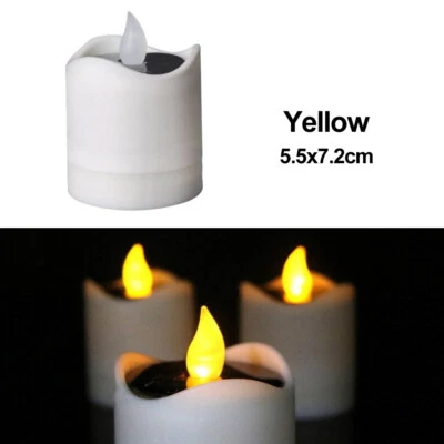 Solar Powered LED Candle Light Flicker Tea Lamp Festival Wedding Decor 1/6/12pcs - Image 1 of 4