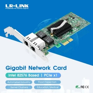 Gigabit Network Card Dual Ports RJ45 Copper  Ethernet with Intel 82576 Chip - Picture 1 of 8
