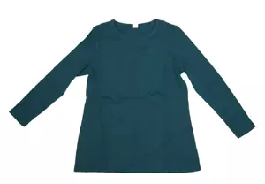 Old Navy Maternity Thermal Knit Long Sleeve Nursing Tunic Top Emerald Womens M - Picture 1 of 13