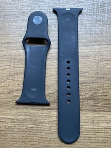 Original OEM Apple Watch Silicone Rubbr Black Sport Band 42mm 44mm 45mm Size M/L - Picture 1 of 3