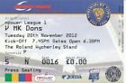 Ticket - Shrewsbury Town v Milton Keynes Dons 20.11.12