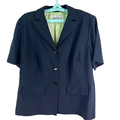 Danny & Nicole Short Sleeve Blaxer Womens Size 14W Blue - Image 1 of 4