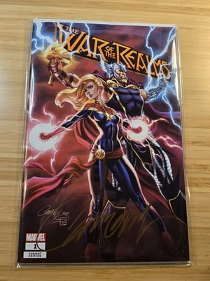 WAR OF THE REALMS #1 SIGNED J Scott Campbell! Fan Expo Variant w/COA NM+ 🔥 - Image 1 of 4