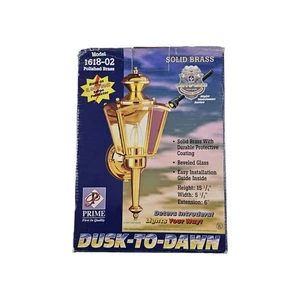 Vtg Prime Solid Brass Light Fixture Exterior Dusk to Dawn New in Box 1997 - Picture 1 of 9