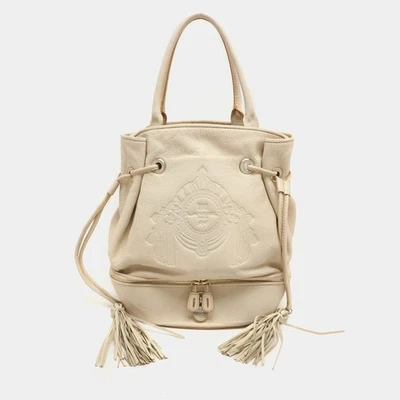 Bolso de Mano Lancel Cuero Crema Borla con Cordón Foto 1 de 4