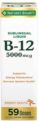 Vitamin B12 Liquid 5000mcg – Nature’s Bounty Energy & Heart Support, 2 fl oz - Image 1 of 4