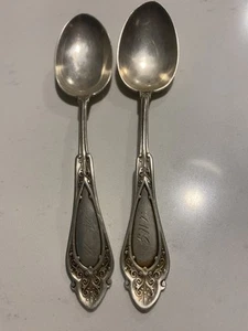 Set of 2 Sterling Silver Spoons Approx 6” - Picture 1 of 3