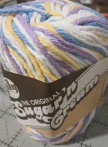 Lily Sugar 'N Cream Cotton Yarn VIOLET VEIL OMBRE #00223 Blue Green White, 2 oz. - Picture 1 of 2