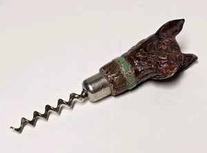 Vintage Bulldog Boxer Molded Wood Composite Corkscrew Green Collar by Syroco - Picture 1 of 10
