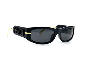 NEW FENDI FE40120I 01A SHINY BLACK GREY AUTHENTIC SUNGLASSES - Picture 1 of 11