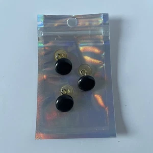 Herren Vintage Schwarz Manschettenknöpfe Knopf Stil im Reißverschluss Etui mit Extra - Bild 1 von 5