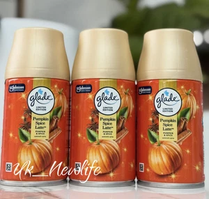 3 X Glade Automatic Spray Refill Air Freshener Pumpkin Spice Latte Limited New - Picture 1 of 2