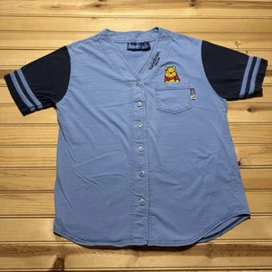 Vintage 90s Disney Winnie The Pooh Baseball Style Button Shirt Size Medium - Picture 1 of 9