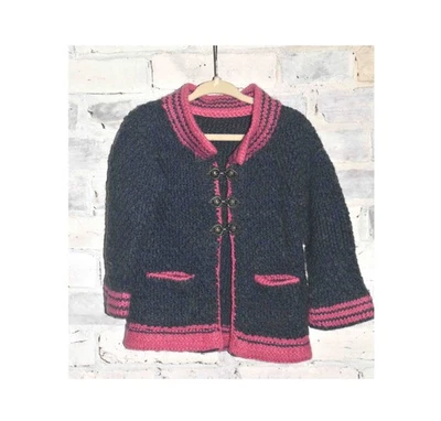 Impresionante suéter de lana vintage hecho a mano para niños pequeños talla 3T-4T Foto 1 de 3