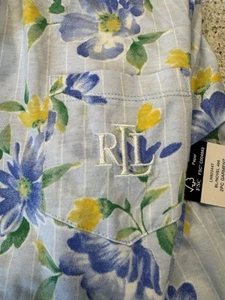 Ralph lauren Women’s Capri Pajamas Size XL Blue Yellow Flowers - Picture 1 of 4