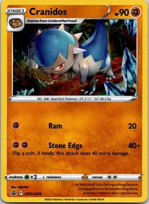 Black Star Promo Cranidos SWSH274 Promo SWSH: Sword & Shield Promo Cards - Image 1 of 2