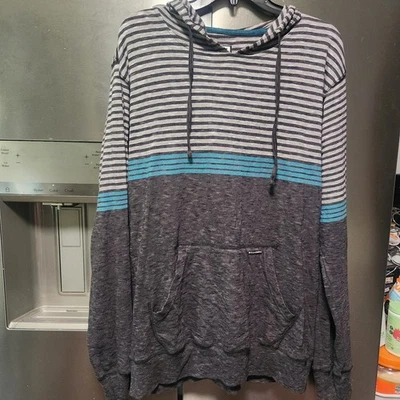 Sudadera con Capucha Billabong Baja a Rayas Para Hombre Grande Ligera Gris Camisa Foto 1 de 4