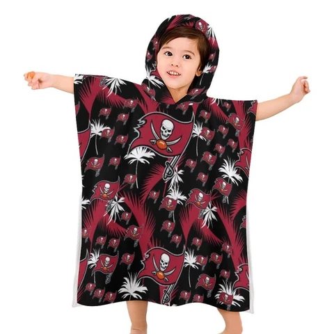 Tampa Bay Buccaneers Children's Bath Towel with Hood Travel Holiday Bath Towel Cover