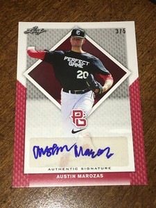 AUSTIN MAROZAS 2016 Leaf Perfect Game #3/5 AUTOGRAPH SAN JACINTO JC KENTUCKY 